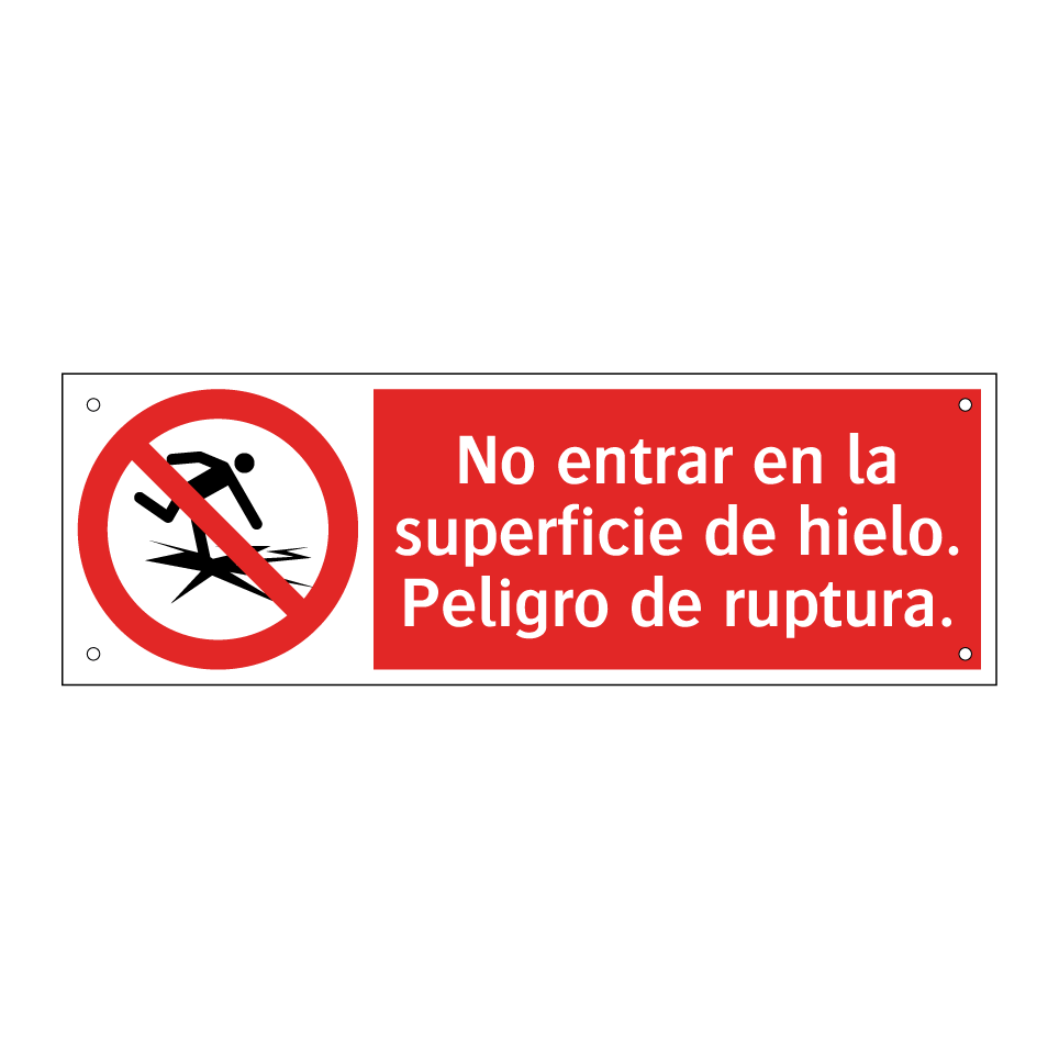 No entrar en la superficie de hielo. Peligro de ruptura.