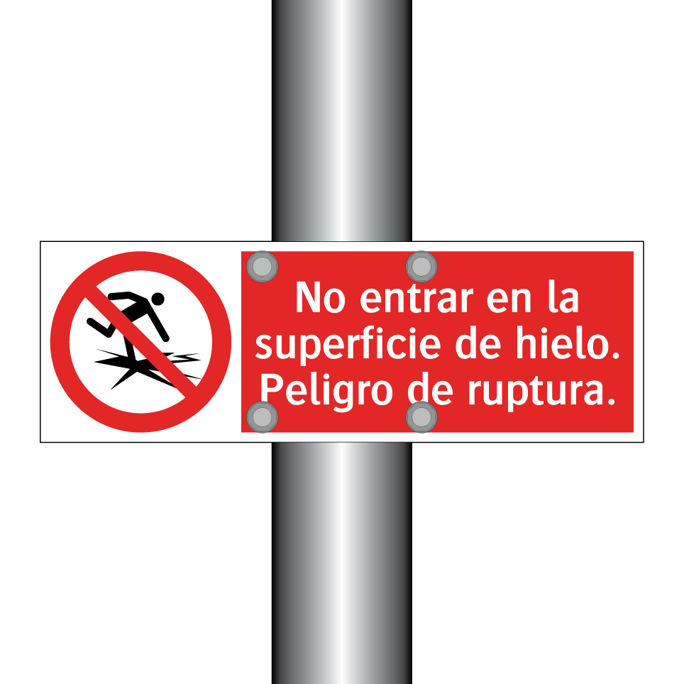 No entrar en la superficie de hielo. Peligro de ruptura.