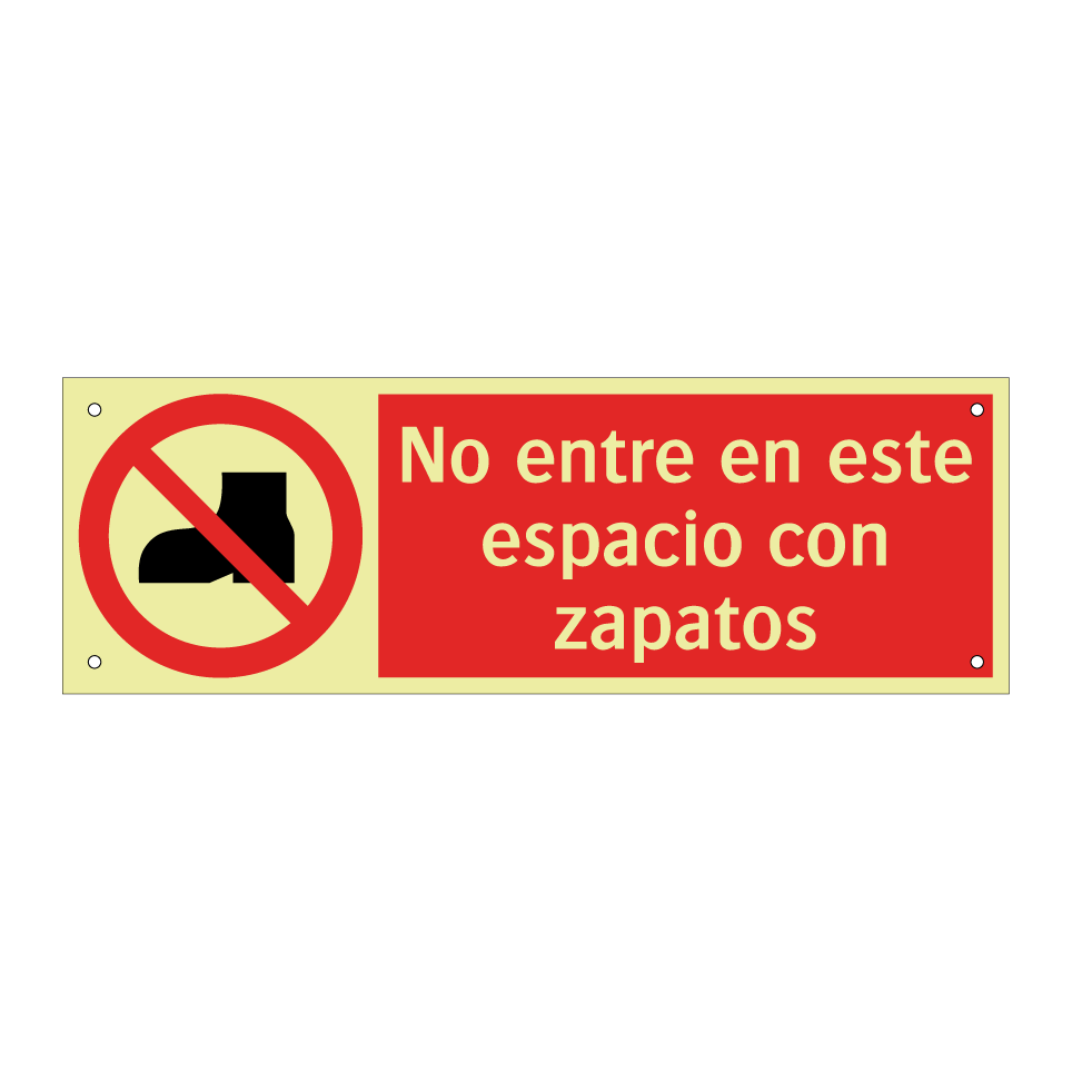 No entre en este espacio con zapatos