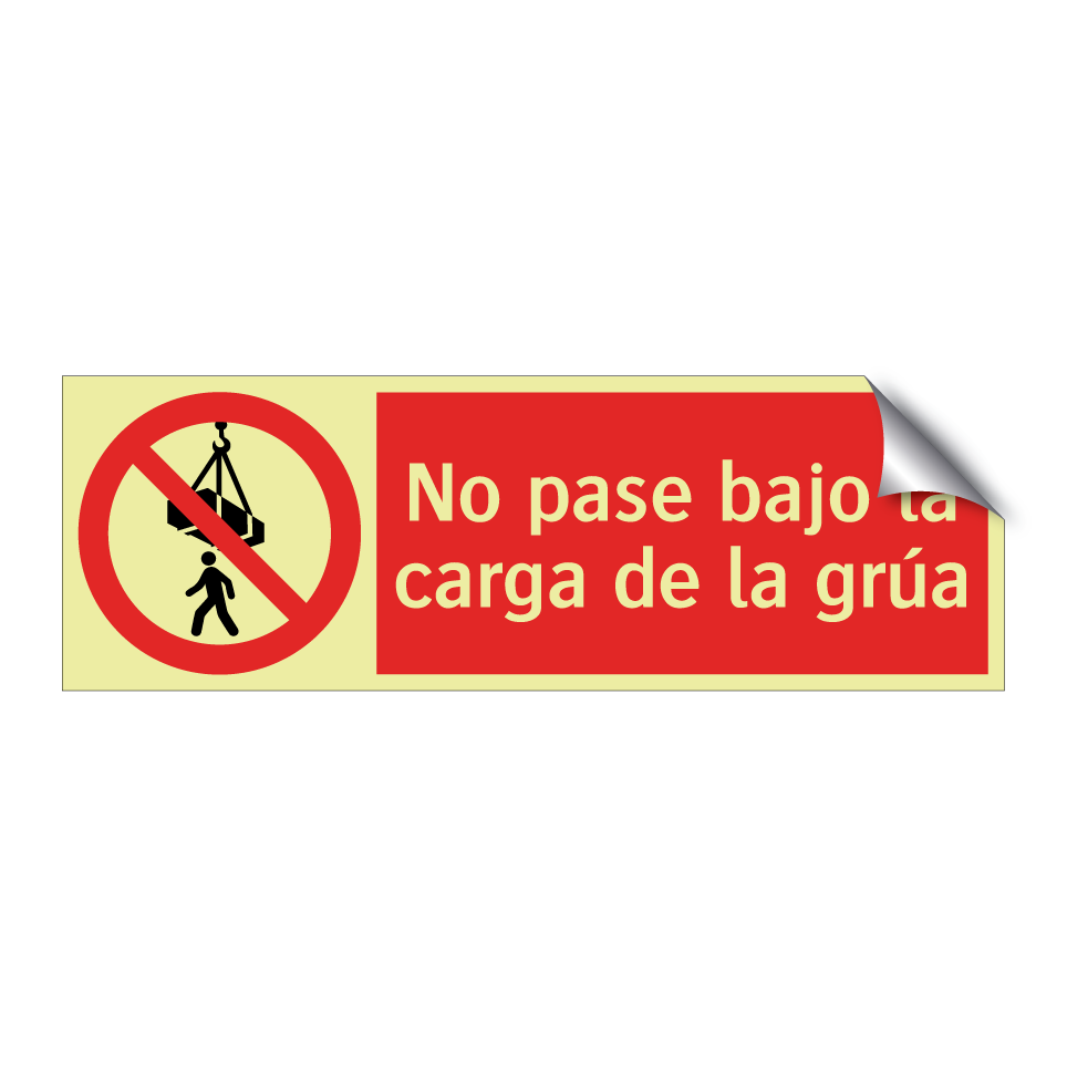 No pase bajo la carga de la grúa
