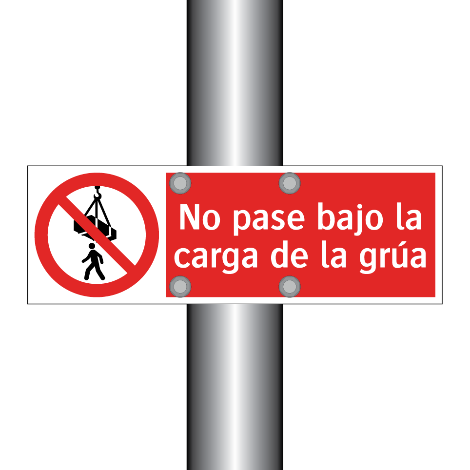 No pase bajo la carga de la grúa