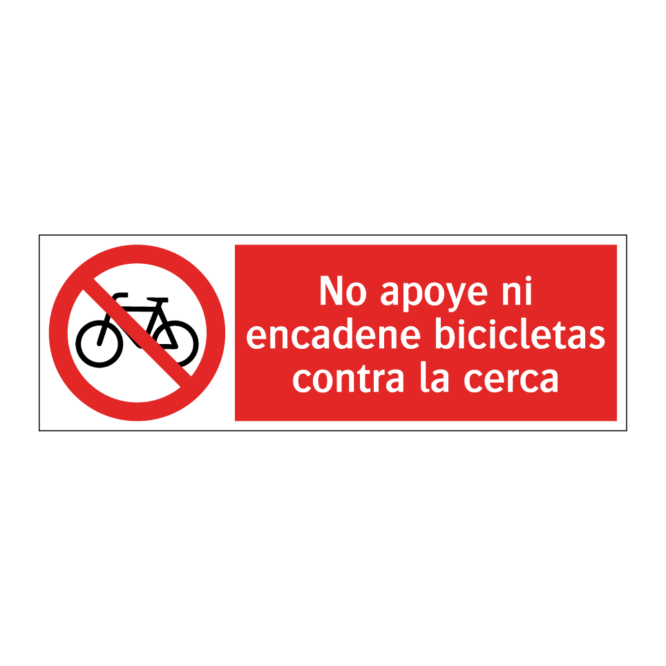 No apoye ni encadene bicicletas contra la cerca