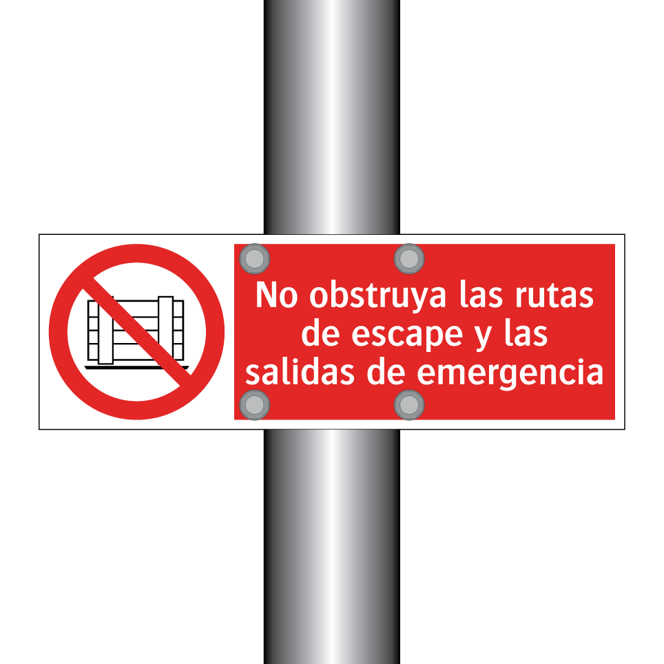 No obstruya las rutas de escape y las salidas de emergencia