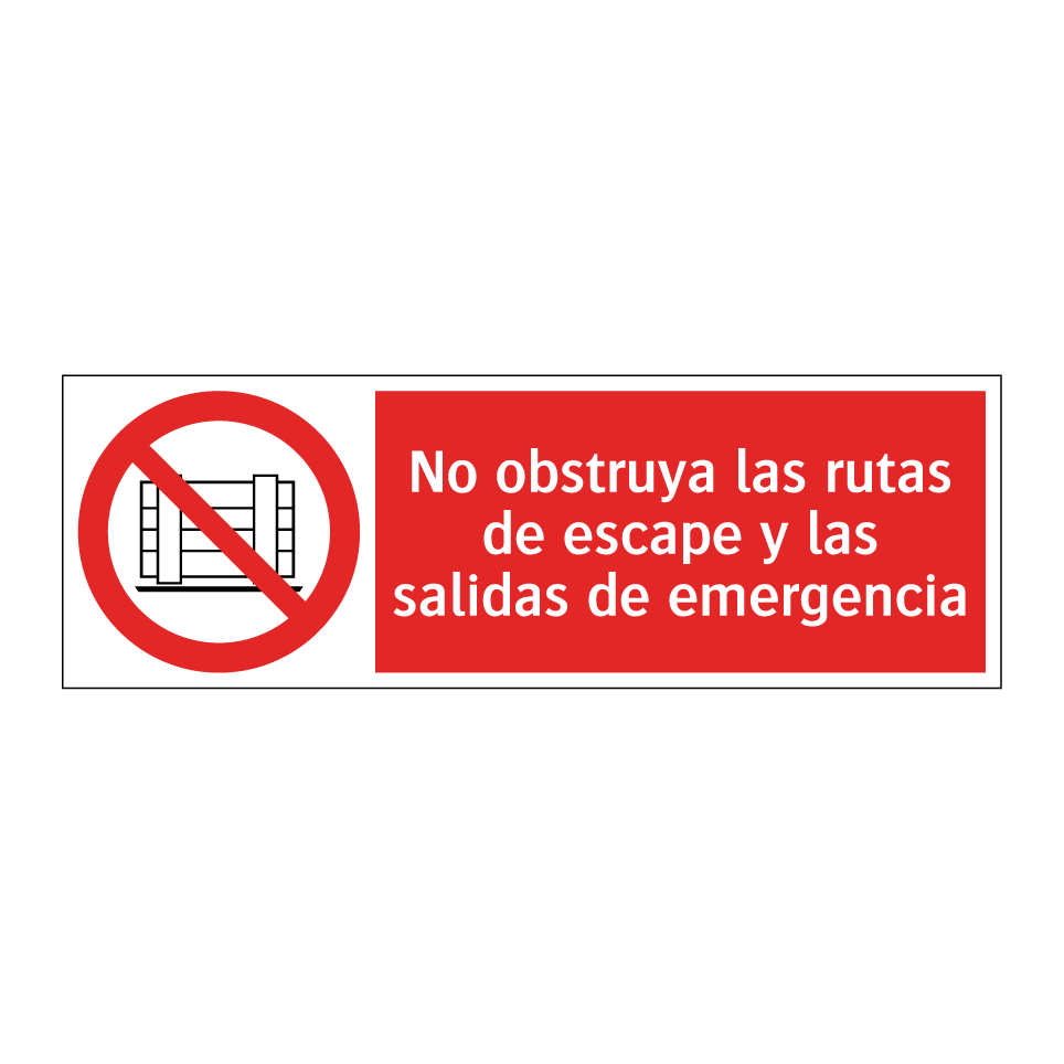 No obstruya las rutas de escape y las salidas de emergencia