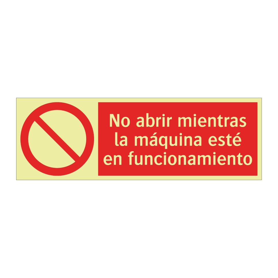 No abrir mientras la máquina esté en funcionamiento
