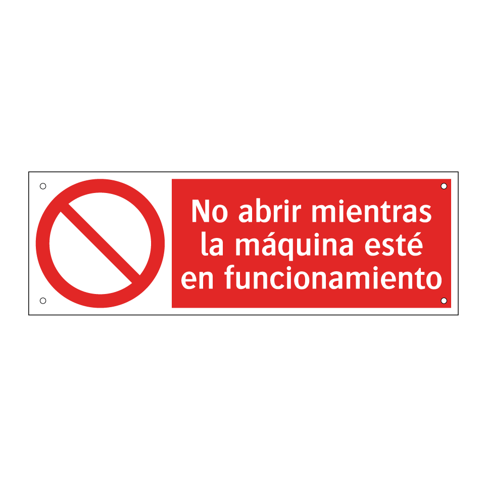 No abrir mientras la máquina esté en funcionamiento