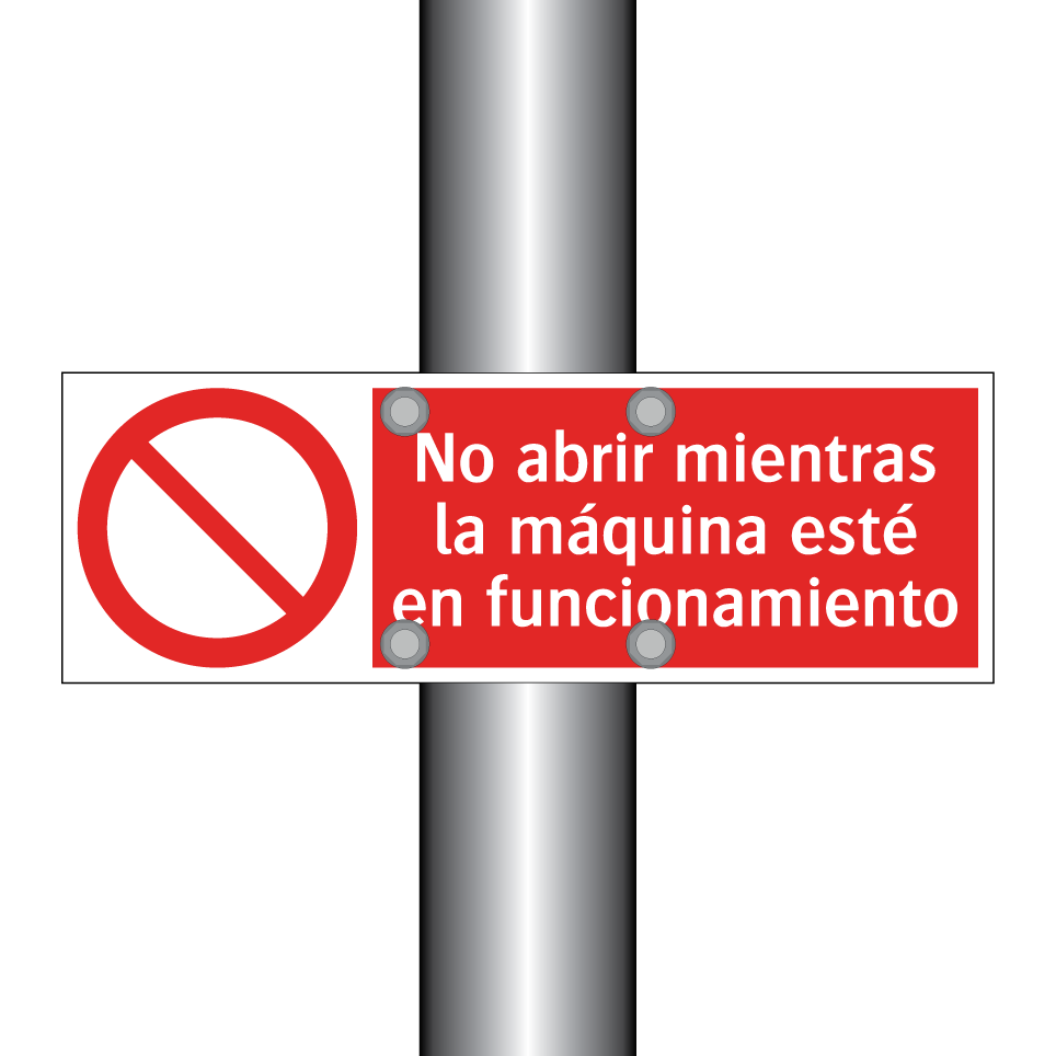 No abrir mientras la máquina esté en funcionamiento