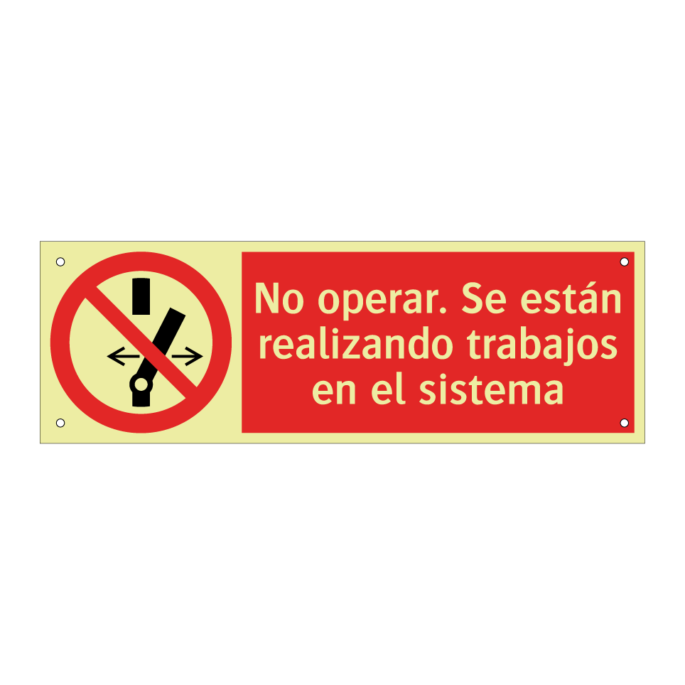 No operar. Se están realizando trabajos en el sistema