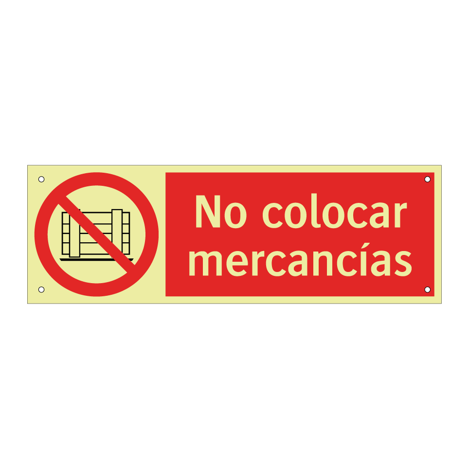 No colocar mercancías