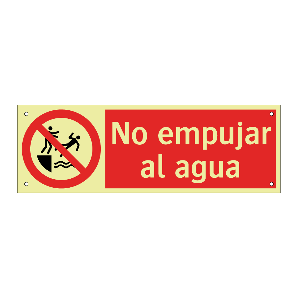 No empujar al agua