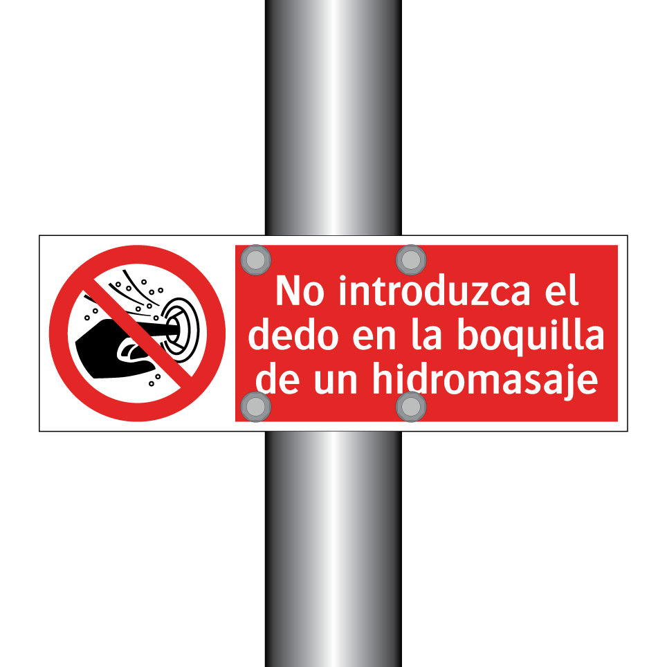No introduzca el dedo en la boquilla de un hidromasaje