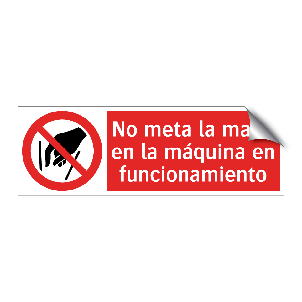 No meta la mano en la máquina en funcionamiento