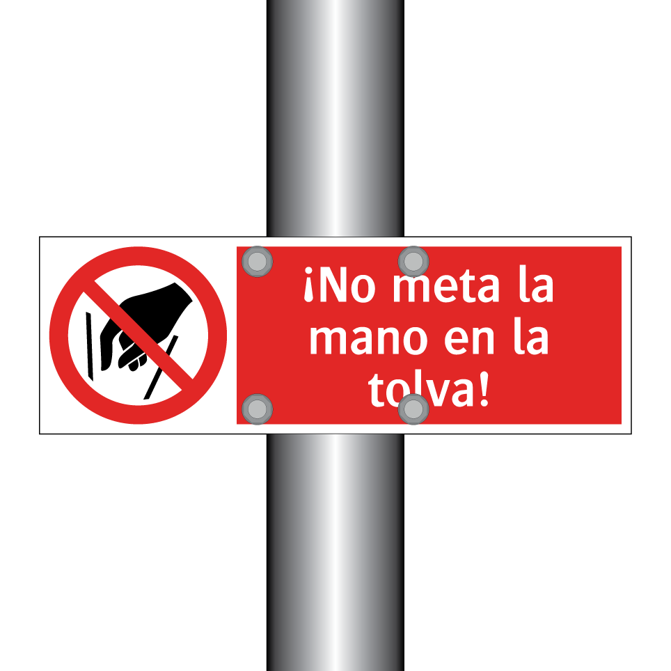 ¡No meta la mano en la tolva!