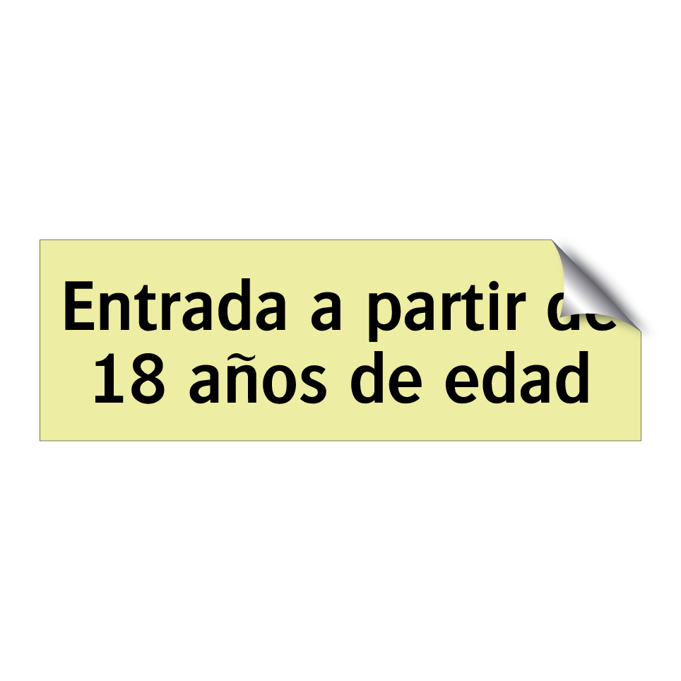 Entrada a partir de 18 años de edad