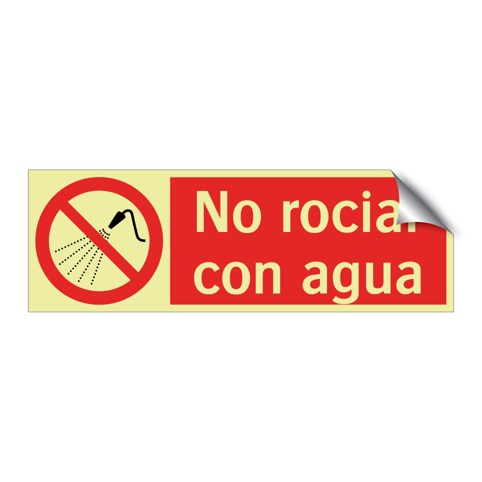 No rociar con agua