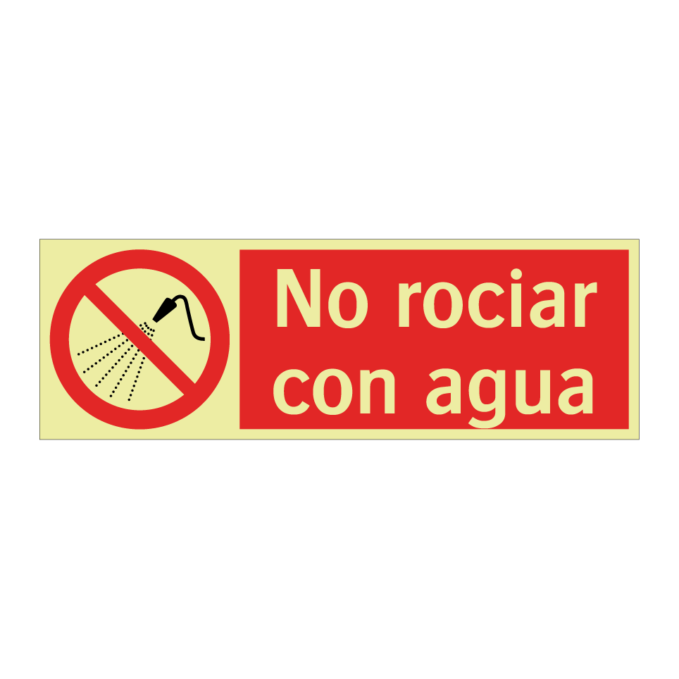 No rociar con agua