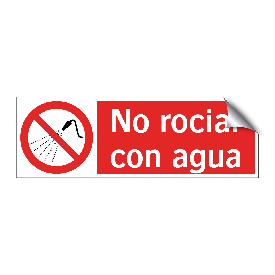 No rociar con agua