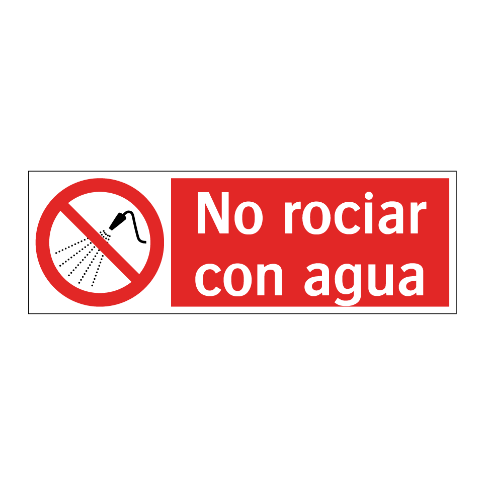 No rociar con agua