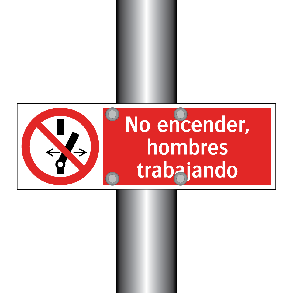 No encender, hombres trabajando