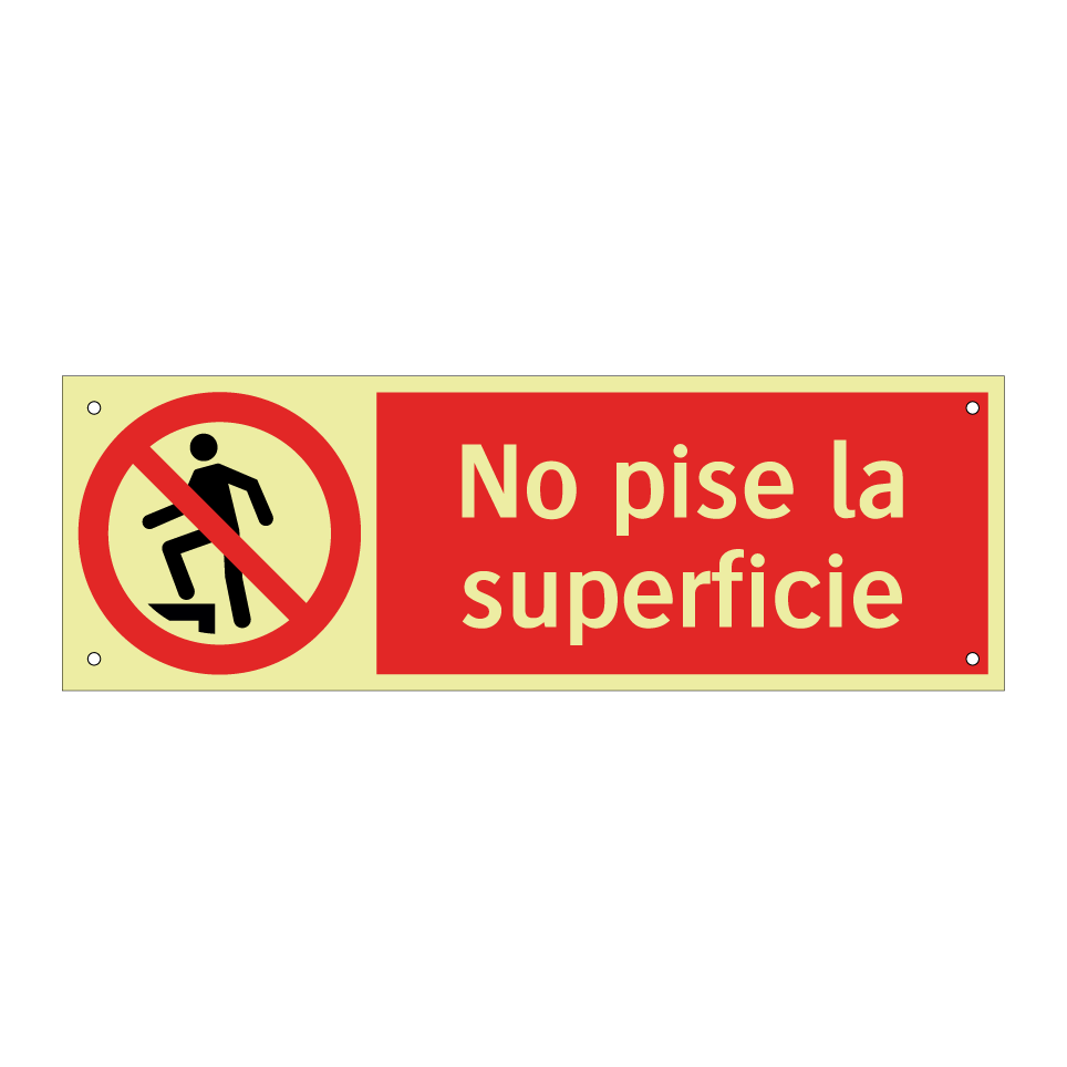 No pise la superficie