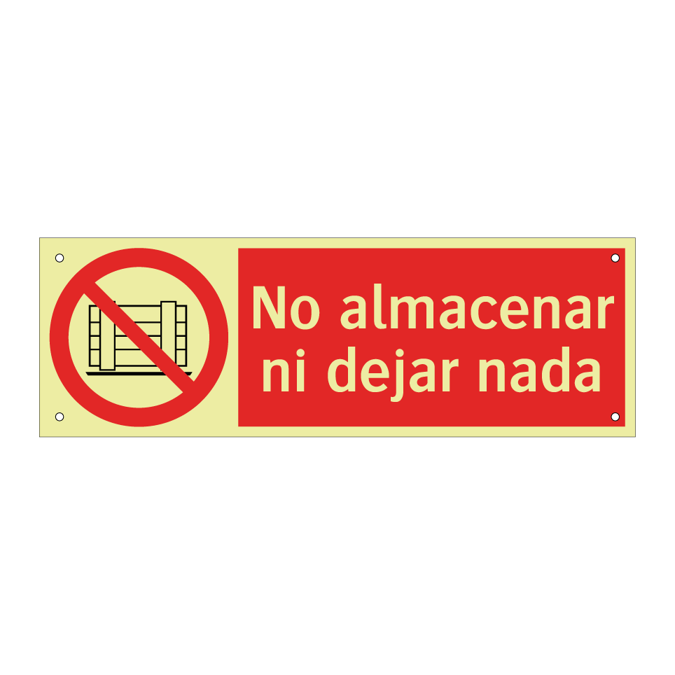 No almacenar ni dejar nada