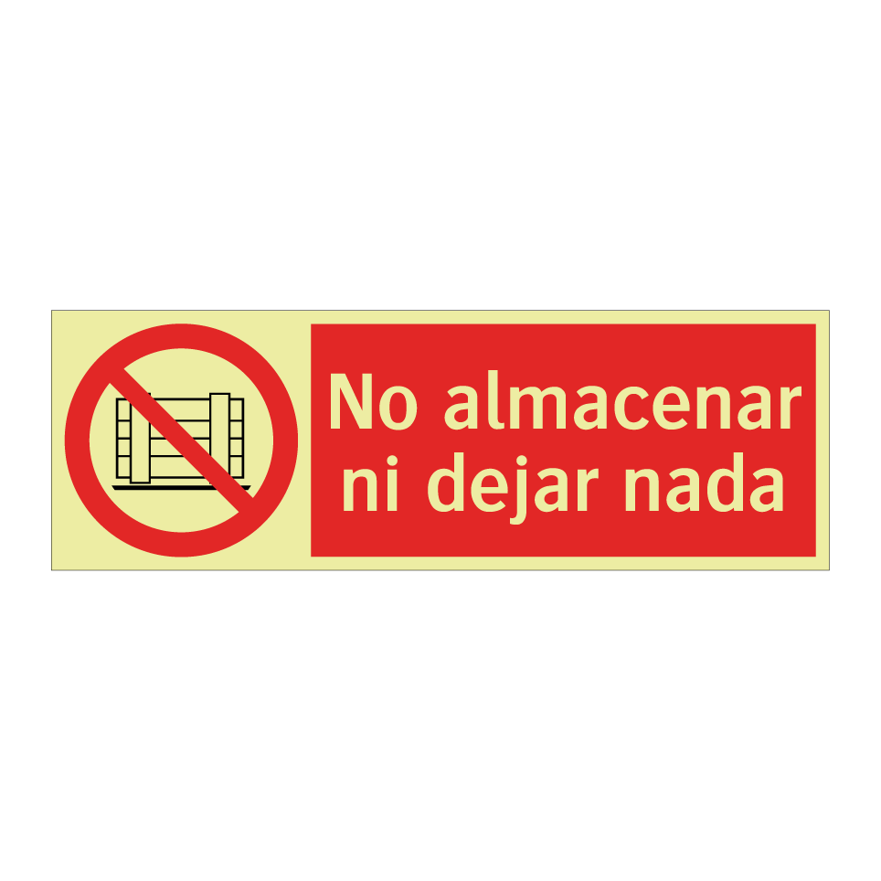 No almacenar ni dejar nada