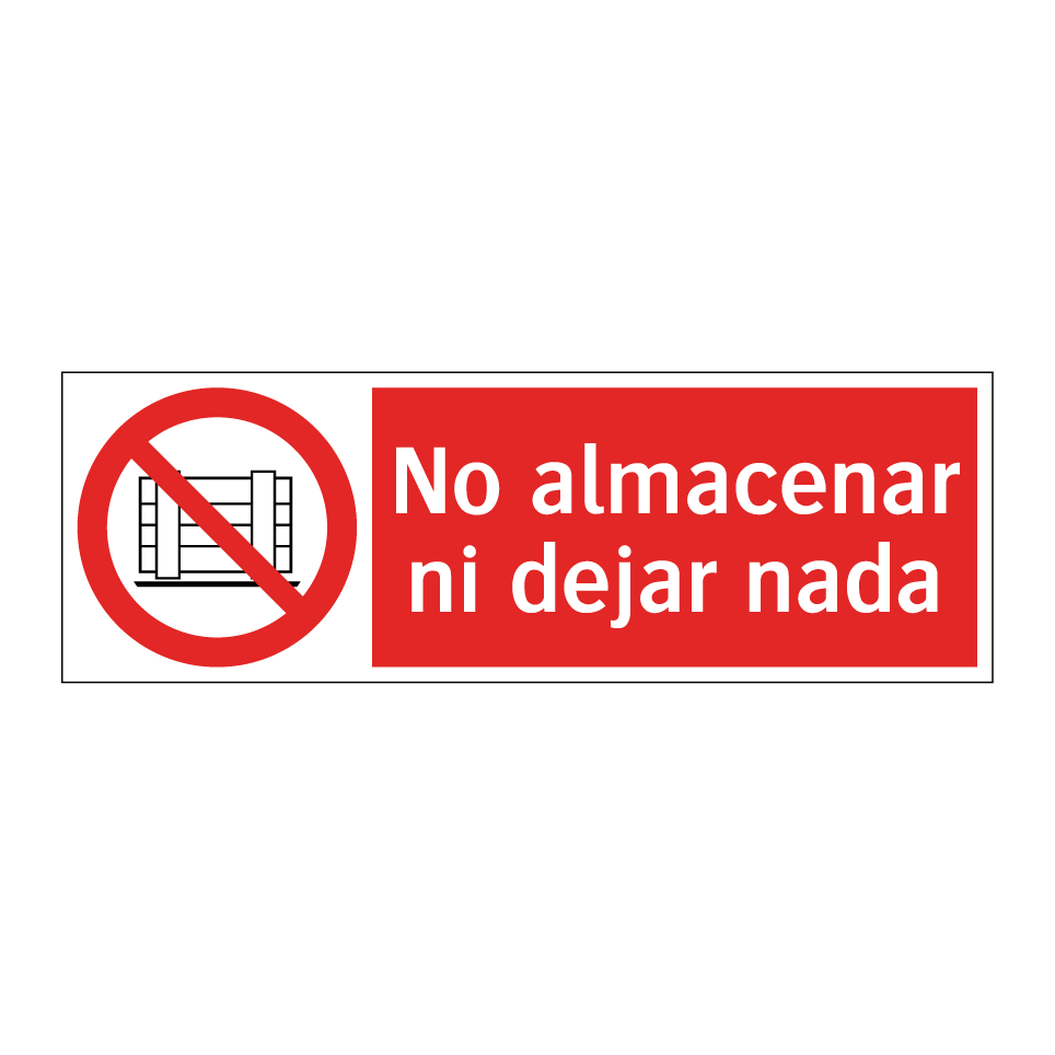No almacenar ni dejar nada