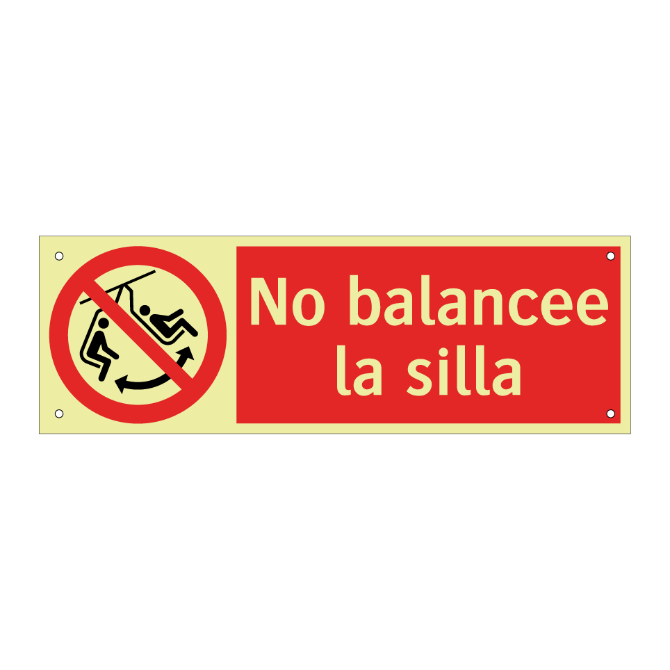 No balancee la silla