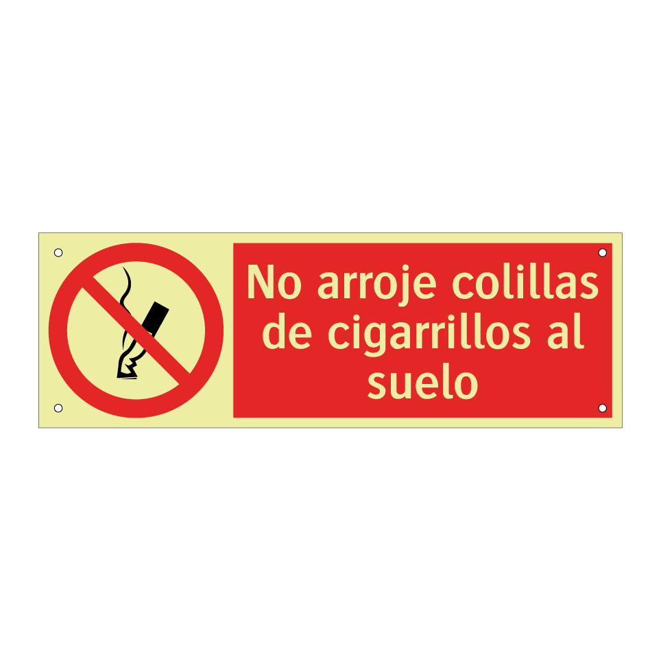 No arroje colillas de cigarrillos al suelo