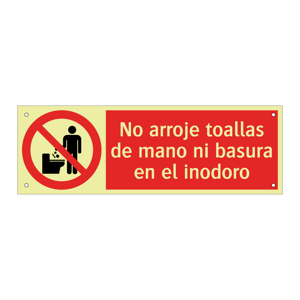 No arroje toallas de mano ni basura en el inodoro