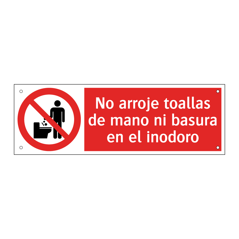 No arroje toallas de mano ni basura en el inodoro