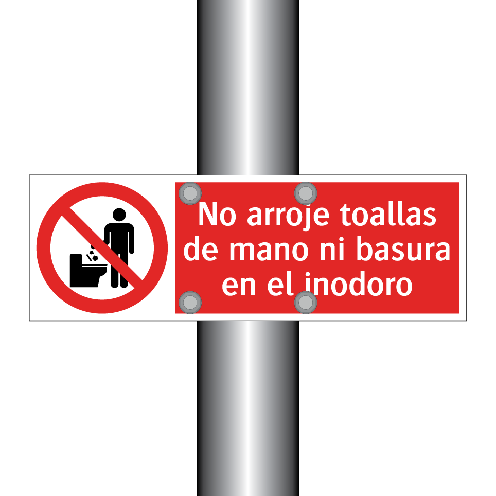 No arroje toallas de mano ni basura en el inodoro