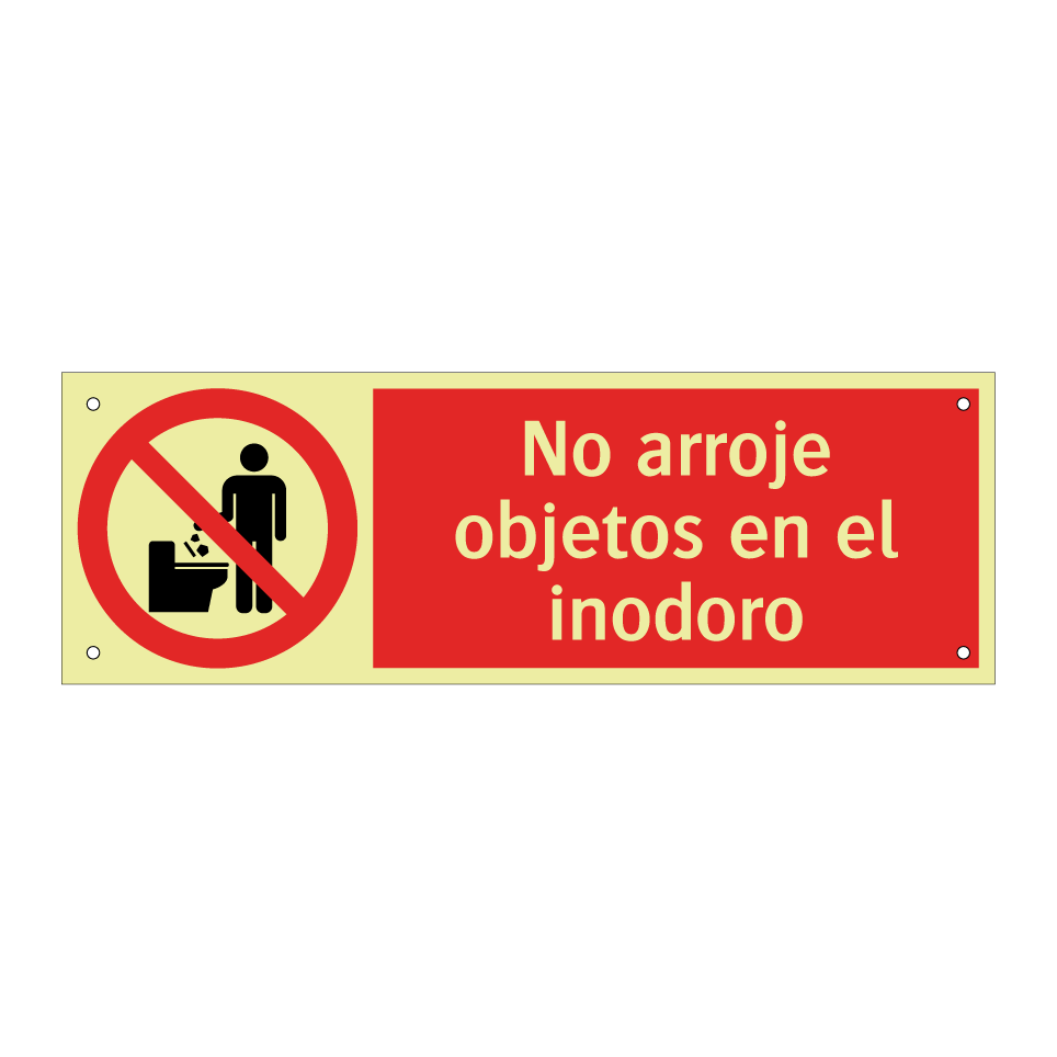 No arroje objetos en el inodoro