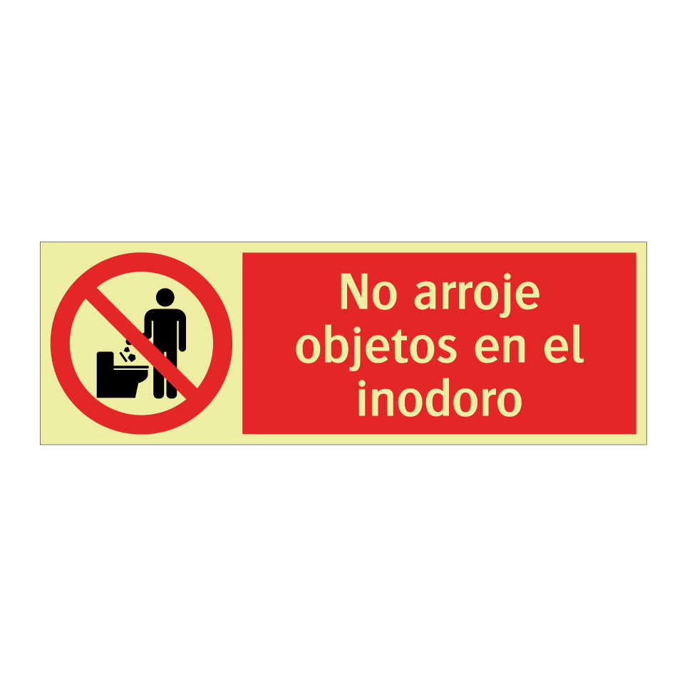No arroje objetos en el inodoro
