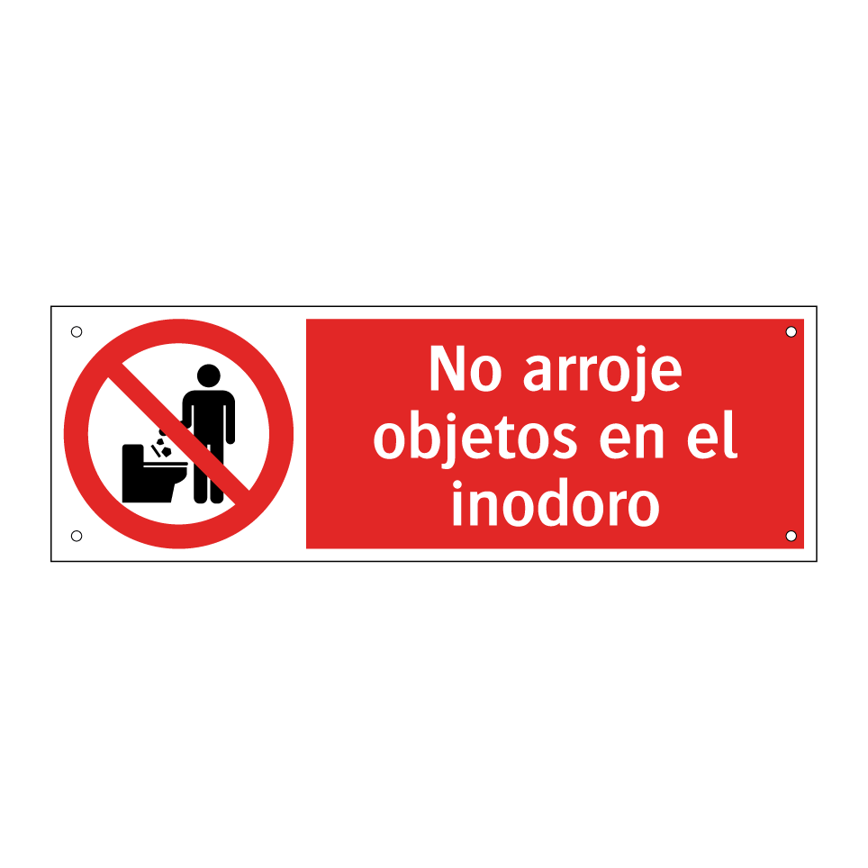 No arroje objetos en el inodoro