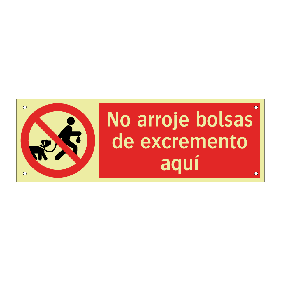 No arroje bolsas de excremento aquí