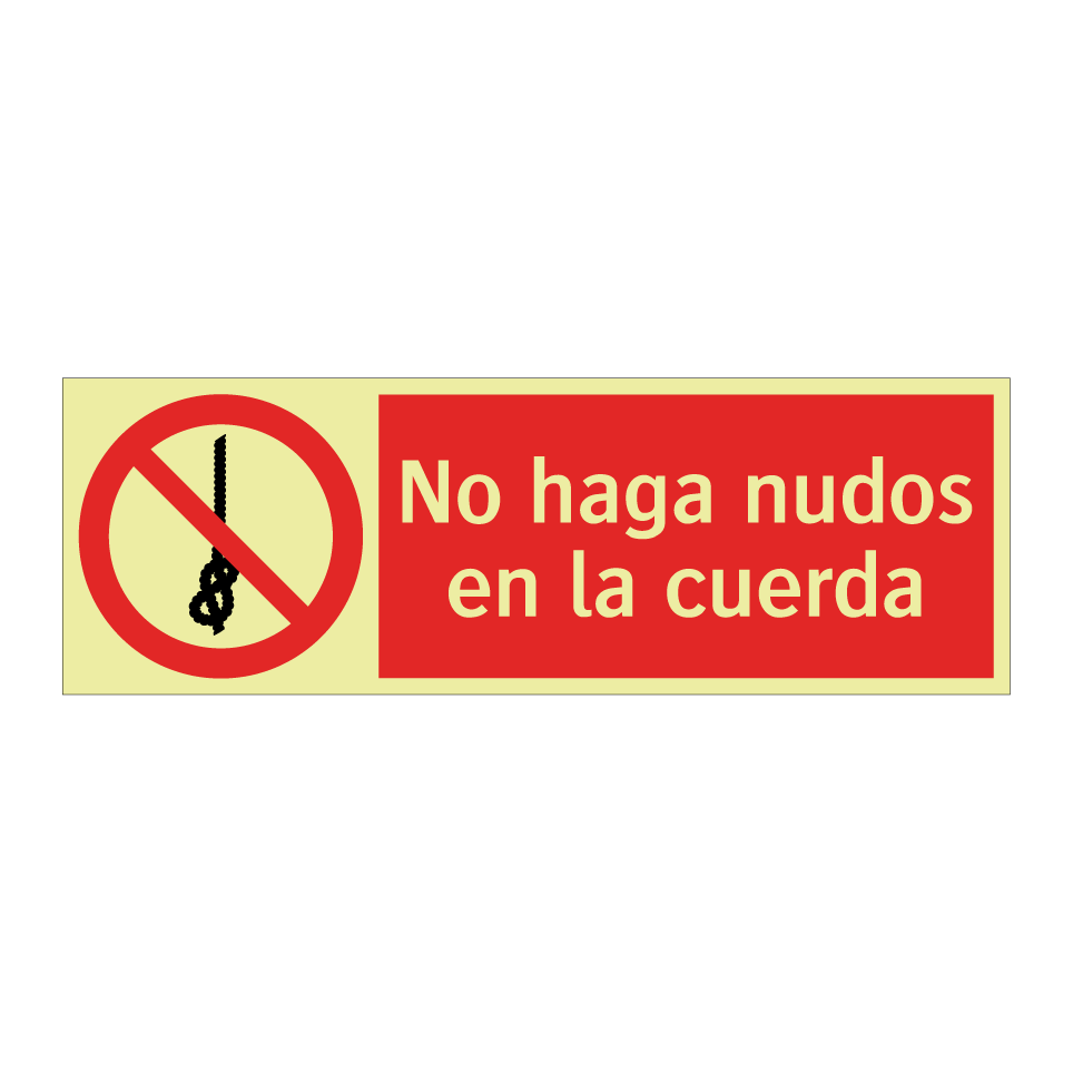No haga nudos en la cuerda