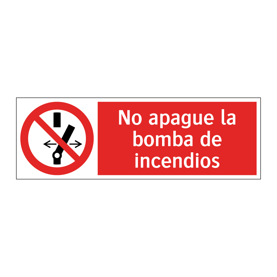 No apague la bomba de incendios