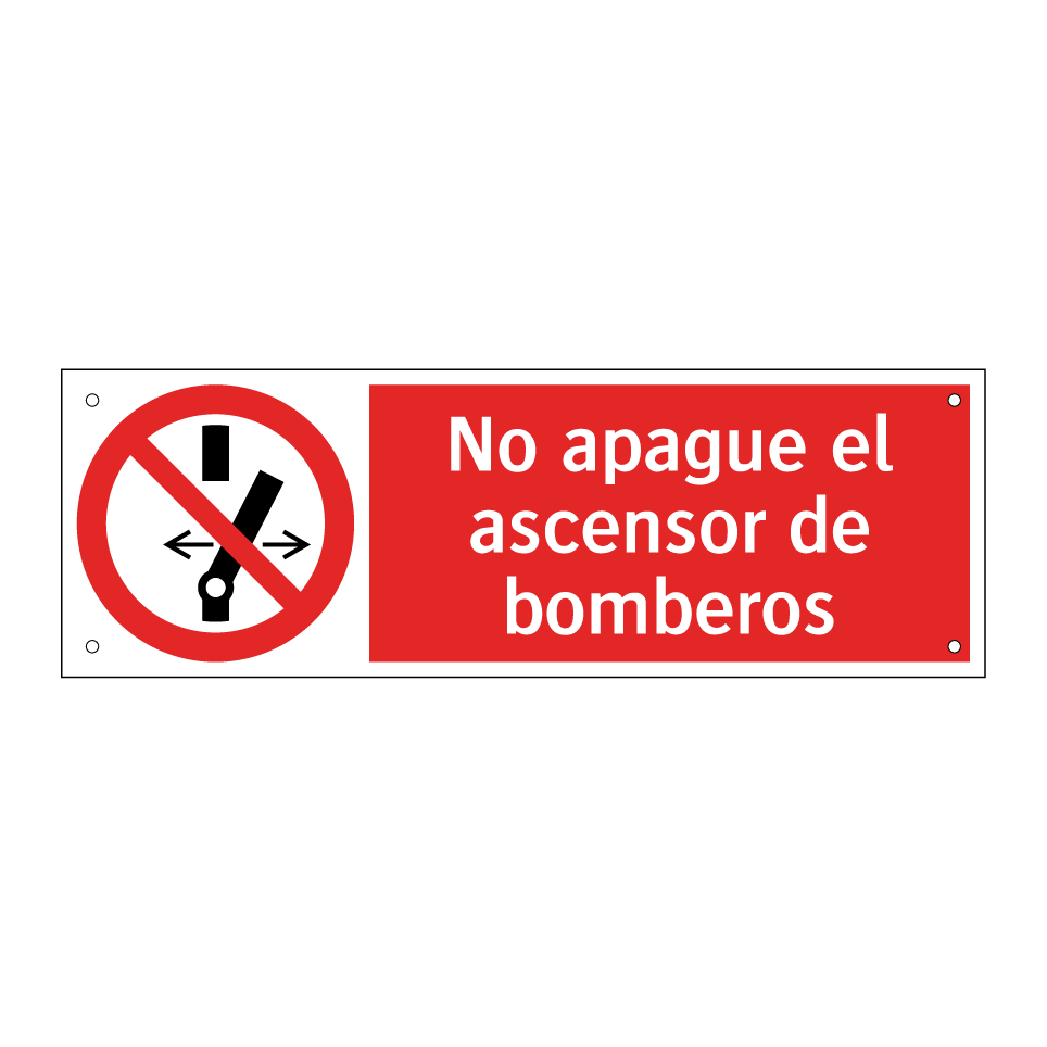 No apague el ascensor de bomberos