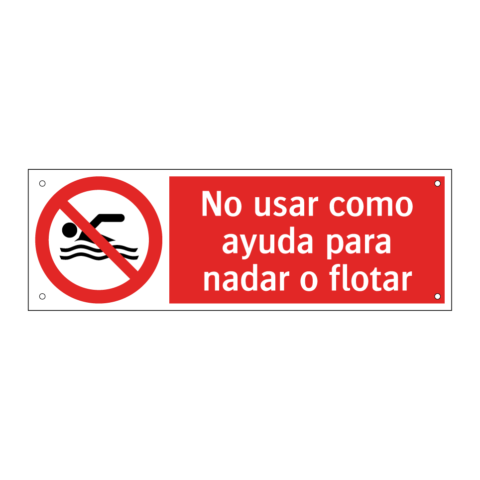 No usar como ayuda para nadar o flotar