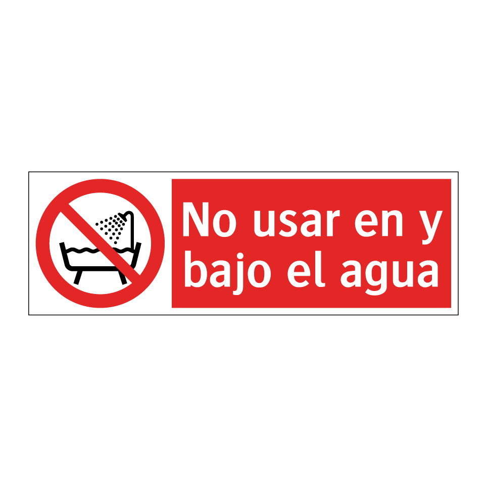 No usar en y bajo el agua