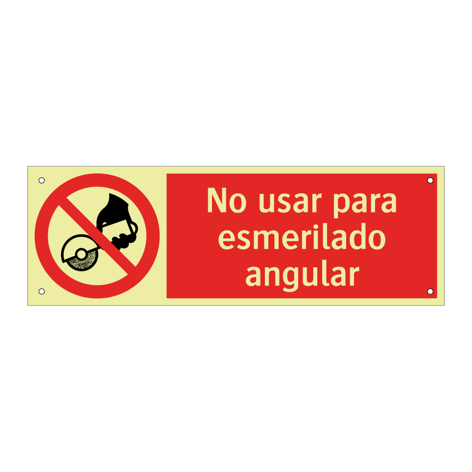 No usar para esmerilado angular