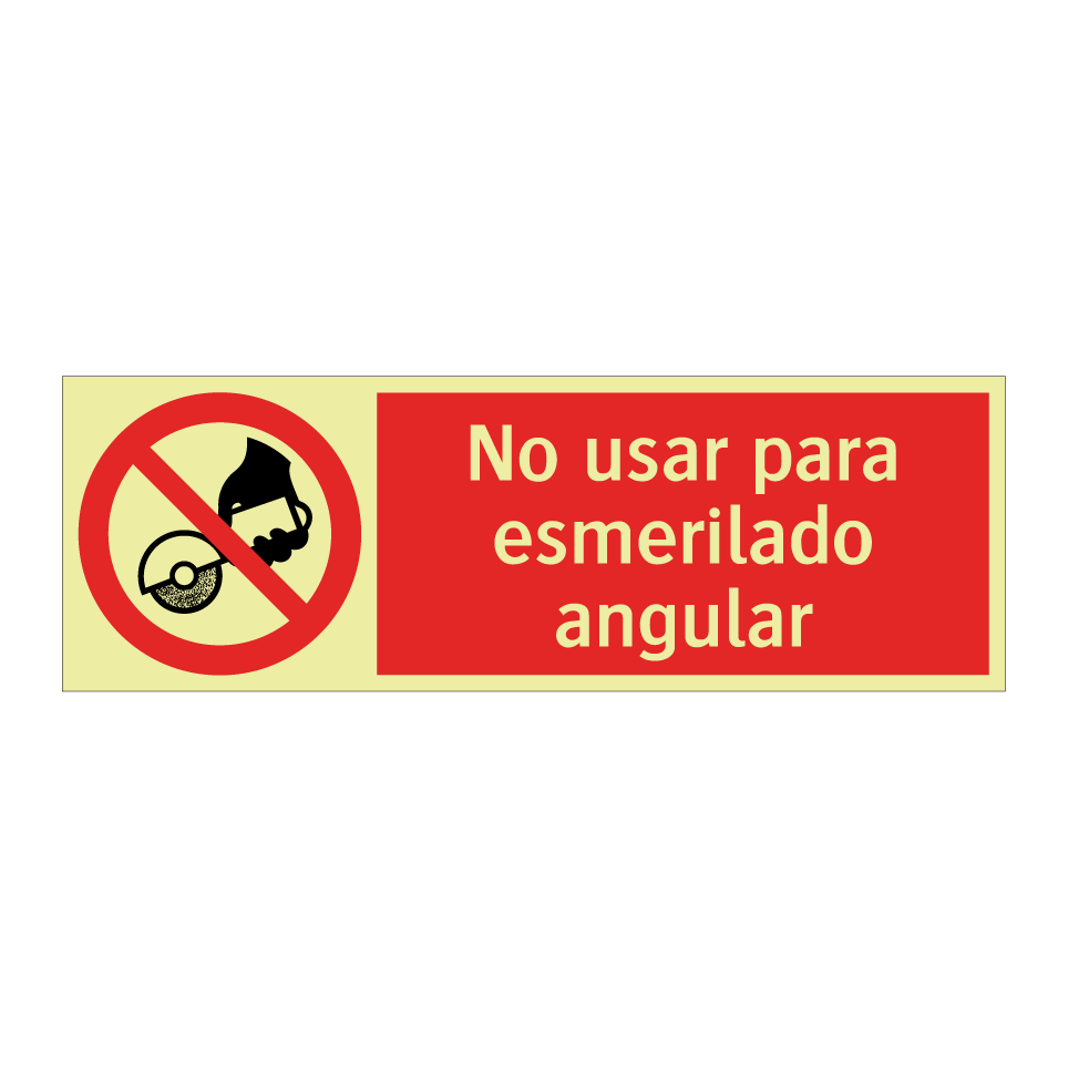 No usar para esmerilado angular