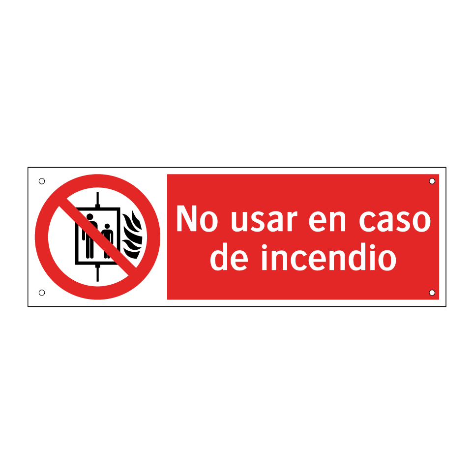No usar en caso de incendio