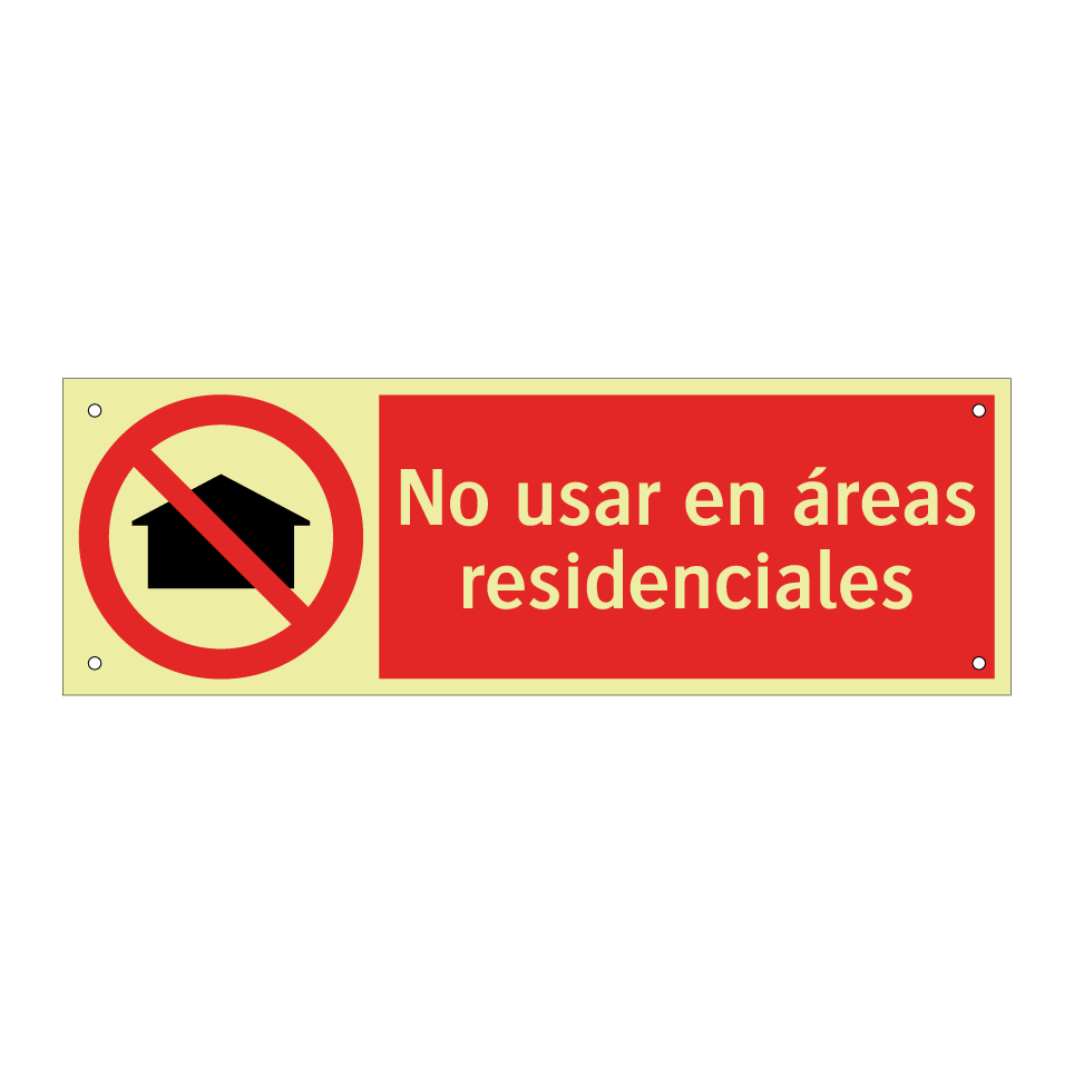 No usar en áreas residenciales