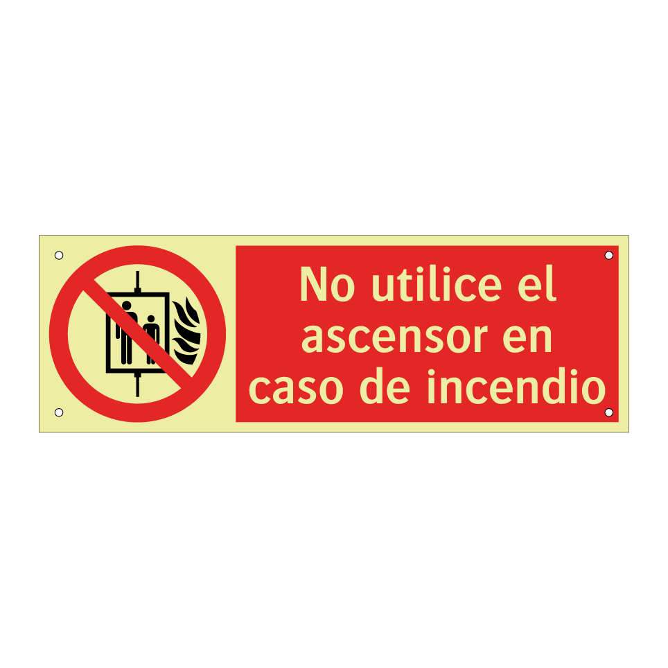 No utilice el ascensor en caso de incendio