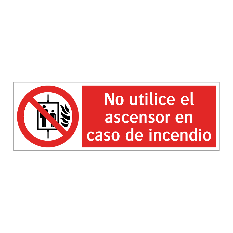 No utilice el ascensor en caso de incendio