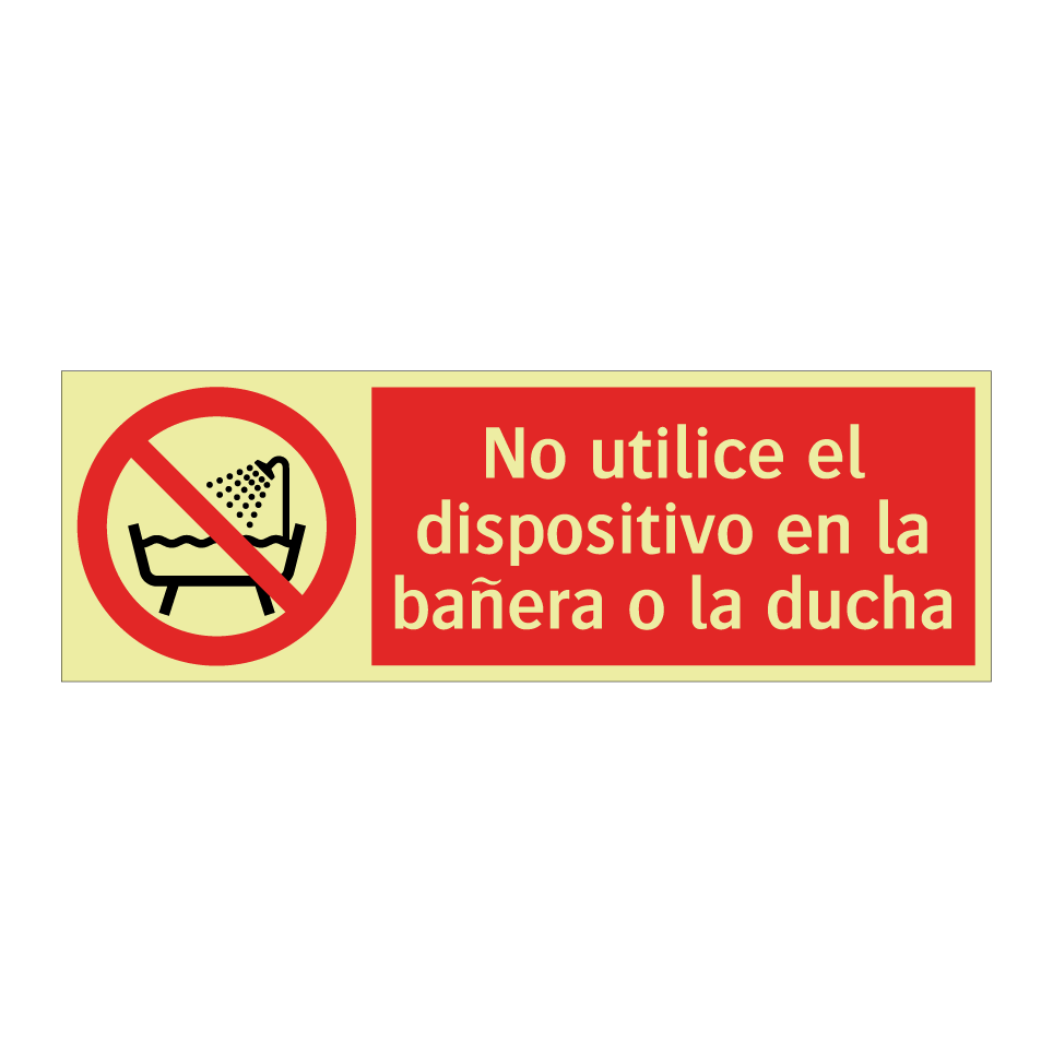 No utilice el dispositivo en la bañera o la ducha