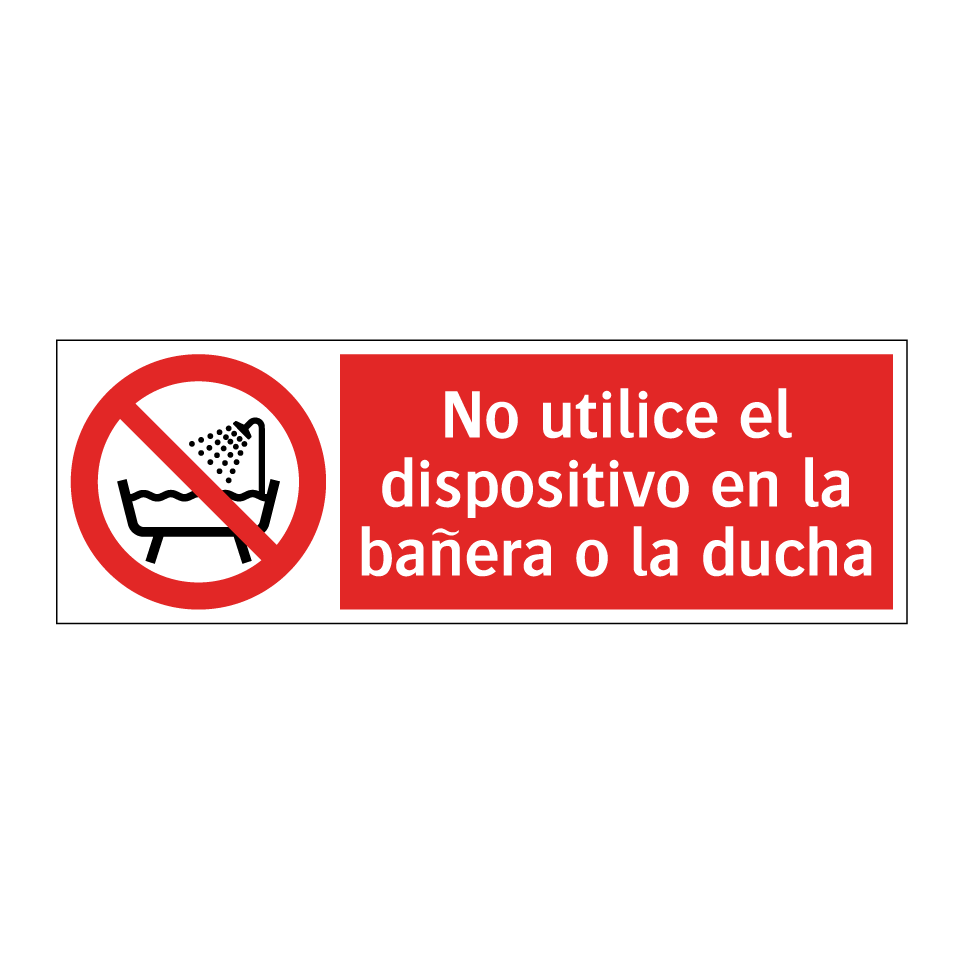 No utilice el dispositivo en la bañera o la ducha