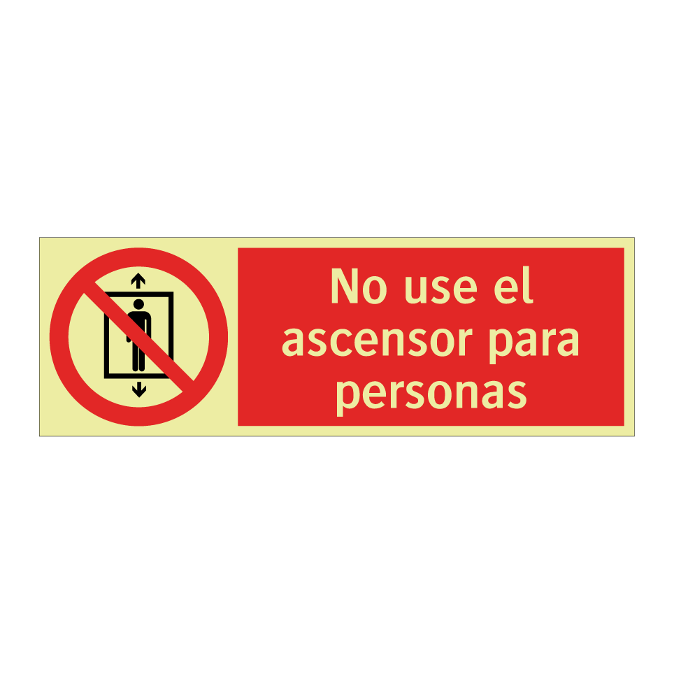 No use el ascensor para personas